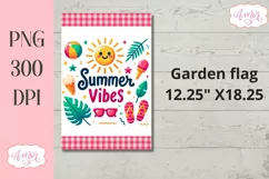 Summer Garden Flag Sublimation Design PNG, Summer vibes PNG Product Image 2