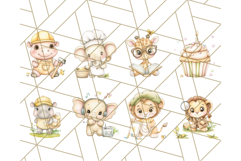 Safari Baby Animal Clipart PNG, Jungle Outfits Baby Animals Product Image 2