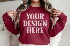 Cardinal Red Gildan 18500 Hoodie Sweatshirt Mockup, 185 mock Product Image 1