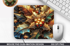 Flowers Mouse Pad Sublimation,Christmas Mouse Pad PNG Design Product Image 1