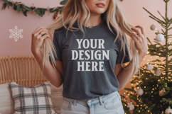 Comfort Colors 1717 Pepper Christmas T-Shirt Mockup, Boho Product Image 1