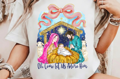 Oh Come Let Us Adore Him PNG, Religious Christmas Church PNG Product Image 1