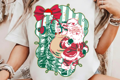 Christmas nurse png, Brushstroke oil Nurse Santa Png Product Image 1