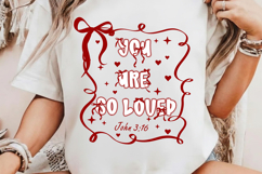 Coquette Bow You Are So Loved PNG, Jesus Valentine Png Product Image 2