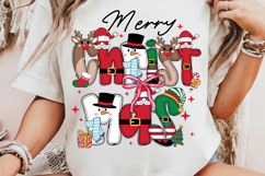 Merry Christmas Doodles Letters png, Santa png, Snowman png Product Image 2