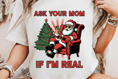 Ask Your Mom Sarcastic Santa PNG Funny Santa Christmas Png Product Image 1