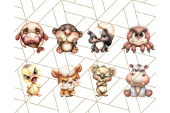 Adorable Angry Animals Clipart PNG, Cute Moody Faces Png Product Image 2