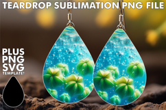 Bright Teardrop Earrings Gift PNG, 3D Fruits Product Image 1