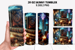 Books Skinny Tumbler 20oz Wrap Design, Halloween Tumbler PNG Product Image 1