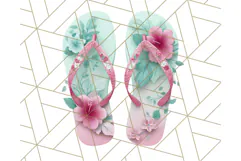 Pink and Mint Summer Clipart PNG Beach Icons, Summer Fun Png Product Image 2