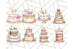 Christmas Cake Clipart PNG, Cottagecore Holiday Desserts Product Image 6