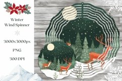 Christmas Night Wind Spinner, Winter Deer Wind Spinner PNG Product Image 1