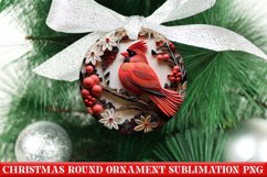 Christmas Quilling Round Ornament PNG | Santa | Sublimation Product Image 1