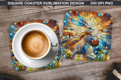 Bunny Coaster Sublimation, Easter Coaster PNG Design Product Image 1
