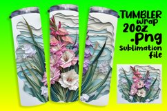 Sublimation Wrap for 20oz Tumbler - 3D Floral Hole Product Image 1