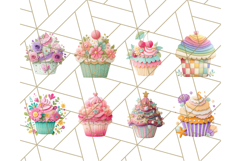 Paper Cupcake Clipart Layered Paper Scrapbook Collage Png Product Image 6