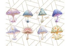 Dreamy Patterned Mushroom Clipart PNG, Forest Elements Png Product Image 2