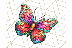Stained Glass Hearts and Butterflies Clipart PNG Product Image 2