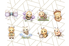 Adorable Bee Clipart PNG, Cute Bees and Accessories PNG Product Image 2