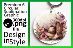Trendy Round Design for Keychains , Western Product Image 1
