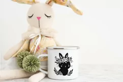 Cute Baby bunny with flower wreath SVG, EPS, PNG. Product Image 2