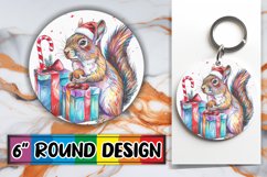 Christmas Watercolor Round Design - Sublimation Ready Product Image 1