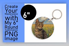 Playful Cat Circle OrnamenCat Lovers&#039; Keyring Collection Product Image 1