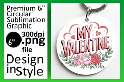 Elegant Keychain Round PNG Artwork , Valentines Product Image 1