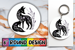 Whimsical Circle Keychain Design, Flower Animals Product Image 1
