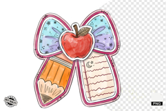 Back to School Pencil Bow PNG Product Image 1