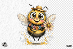 Summer Whimsical Bees PNG Clipart Product Image 1