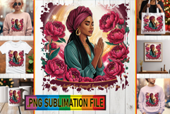 RADIANT PNG TSHIRT Designs, Praying Woman Product Image 1