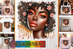 Joyful TOTE BAG Gift Ideas PNG, Afro Girl Product Image 1