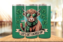 Let’s Get Lucked Up Tumbler Wrap PNG Sublimation Design Product Image 1