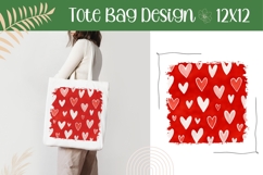 Cartoon Hearts Illustration PNG, Love Tote Bag Template Product Image 1