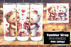 20oz Tumbler Template for Any Occasion , Valentine Bear Product Image 1
