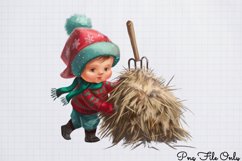 Cute Watercolor Christmas Farm Clipart PNG Product Image 1