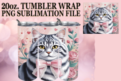 Joyful journeys 20oz tumbler wrap, Valentines Cat Product Image 1