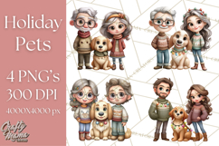 Matching Christmas Sweaters Clipart PNG, Pet Owners Clip Art Product Image 1