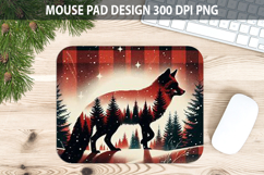 Christmas Cute Fox Mouse Pad Sublimation - Animal PNG Design Product Image 1