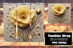 Inspired 20oz Tumbler Wrap Template , 3D Flower Product Image 1