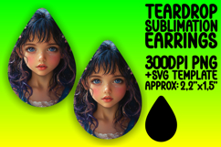 Elegant Teardrop Earrings Design PNG , Fairy Product Image 1