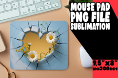 Cheerful Mouse Mat Sublimation Style, 3D Heart Product Image 1