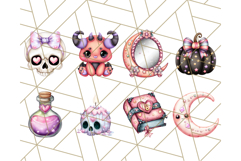 Pastel Goth Halloween PNG Clipart, Creepy Cute Art Product Image 8