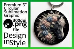 Artistic Round Design Sublimation PNG , Horse Product Image 1