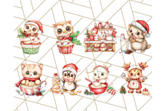 Christmas Baking Critters PNG Clipart, Cute Animals Holiday Product Image 2