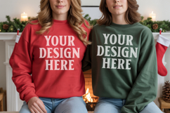 Christmas Gildan18000 Couple Mockup , Couple mockup Product Image 1