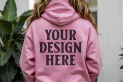 Pink Gildan 18500 Hoodie Sweatshirt Mockup, Unisex Hoodie Product Image 1