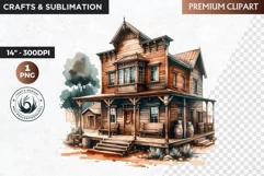 Saloon Clipart, Rustic Western clipart, western Sublimation Product Image 1