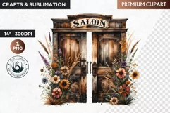 Saloon Clipart, Rustic Western clipart, western Sublimation Product Image 1